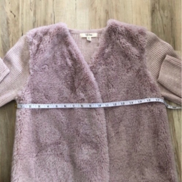 Peyton Primrose Pink Faux Fur Fuzzy Cardigan Sweater - Picture 3 of 8